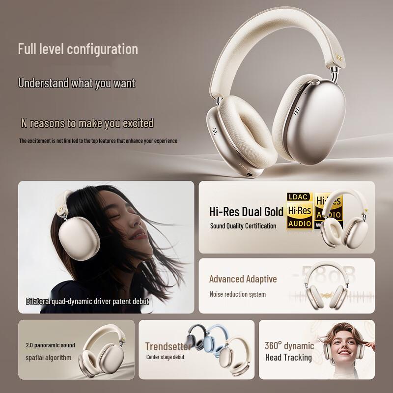 iKF Mars Noise-Cancelling HiFi Over-Ear Headphones