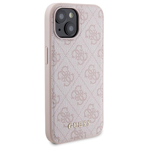 Set Guess Gubpm5P15S4Gemgp Iphone15 6.1 Hardcase + Powerbank 5000Mah Magsafe Różowy/Pink 4G Metal Logo