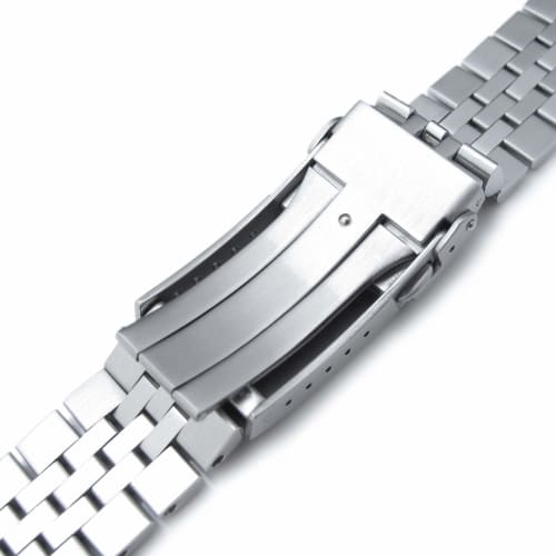 20mm Stainless Steel Jubilee Metal Watch Band with V-Clasp for Seiko 1968 Mechanical Diver's MM200, Modern Design