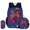 M-Mbappe 3-delige Set Dagelijkse Pakket Draagzak Potloodzakjes Schooltas Voetbalster Rugzak kind Mochila Sportrugzak Kinderen Cadeau