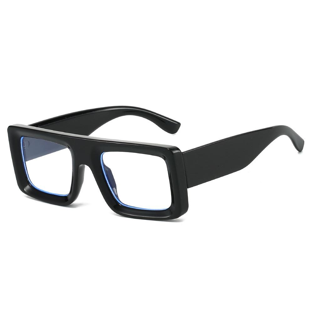 Ins New Square Thick Frame Anti Blue Light Glasses  Retro Leopard Print Anti Mobile Phone Computer Radiation Unisex Glasses