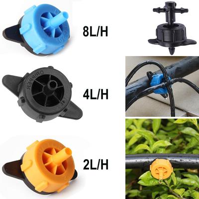 Emisores de goteo compensadores de presión, microconectores ajustables para riego por goteo de césped y jardín, 2L/4L/8L, 100/200 Uds.
