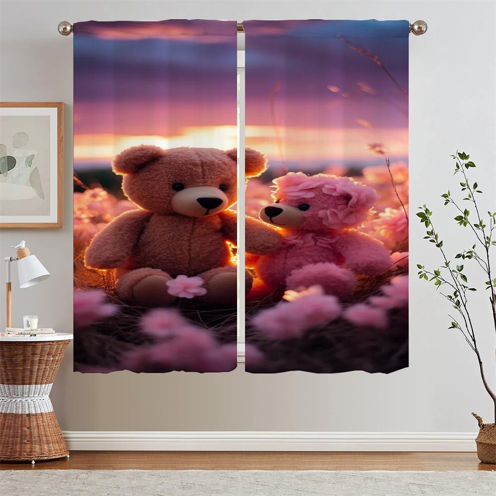 

Love Bear Kitchen Curtains for Rooms Elegant Room Curtains 2 Pcs Set Tentacles Shade Curtain Tiebacks Window Blinds Blind Curls W50xH70cmx2pcs-CL