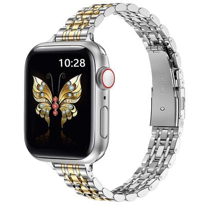 Do zegarka Apple Watch Series 10 42 mm/9 8 7 41 mm/SE (2023) SE (2022) SE 6 5 4 40mm/3 2 1 38mm Pasek do zegarka Pasek ze stali nierdzewnej