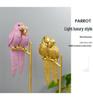 European Creative Parrot Resin TV Cabinet Ornament with Copper for Living Room Decor
