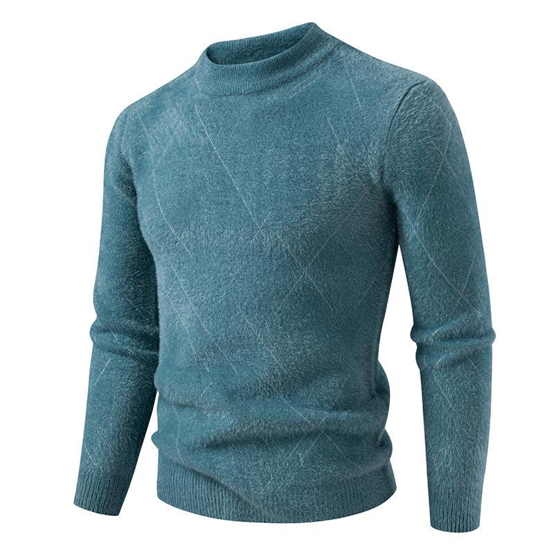 2025 Autumn Winter New Pullover Half Turtleneck Long-sleeved Sweater Men's Bottoming