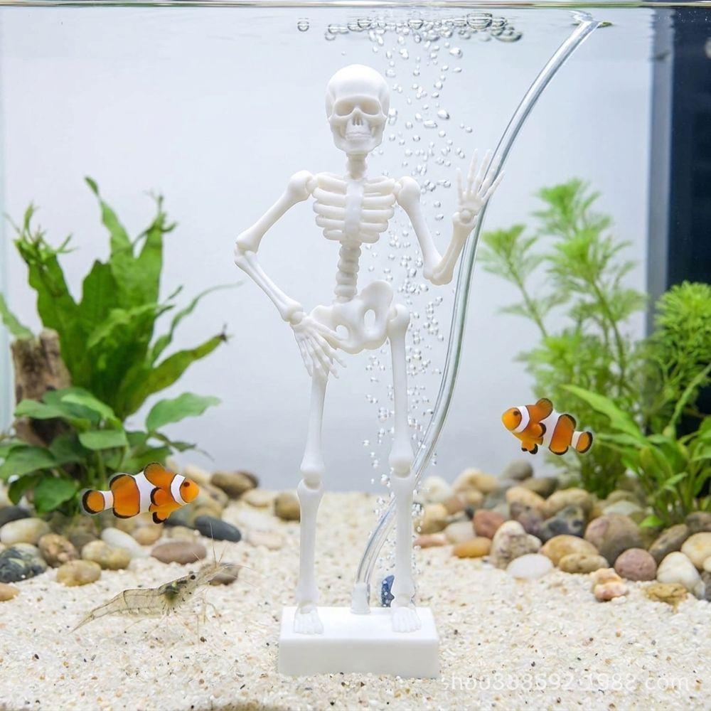 With Pipe Suction Cup Dancing Skeleton Aquarium Bubbler Aquatic Products