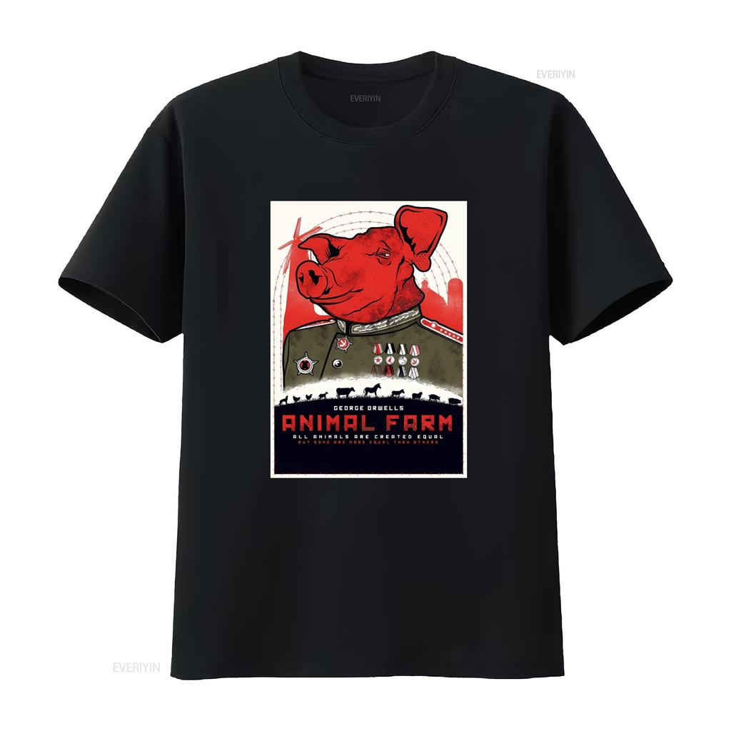 George Orwells Animal Farm T shirt 1984 Inspired Design Some Are More Equal  vintage Washed Stylish designer clothes graphic
