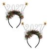 Holiday Celebration Eyewear 2 Pcs 2027 New Year Eyeglasses, Plastic Glitter Number Glass Frame, Colorful Festive Glasses for Parties Shiny Unisex