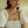 Premium Metal Copper Plated 18K Real Gold Fringed Pearl Pendant Long Sweater Chain Trendy Daily Accessories Necklace
