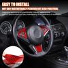 Red Carbon Fiber Steering Wheel Button Frame Sticker For BMW 6 Series 2004-10