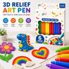 Stylos Gonflants Coton 3D DIY 6 Couleurs, Marqueurs Magiques à Bulles Popcorn pour Dessin d'Enfants, Loisirs Créatifs, Graffiti et Création de Cartes