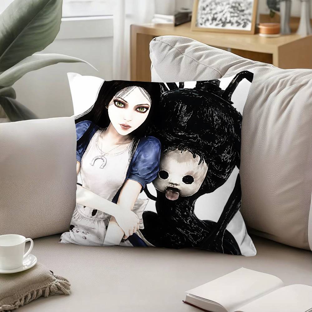 Alice Madness Returns Throw Pillow Covers Pattern Cushion Cover Suitable For Sofa Bedroom Car Pillow Cover