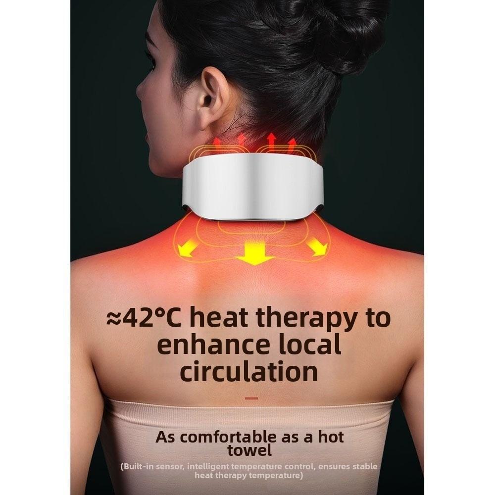 Hot Compress Cervical Spine Massager 8-Head Neck Massager Pulse Neck Device Indoor