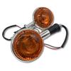 JYFACTORY External Yamaha Universal Round Turn Signal, 12 V, Left & Right Motorcycle Replacement, Repair, Orange, Set of 2
