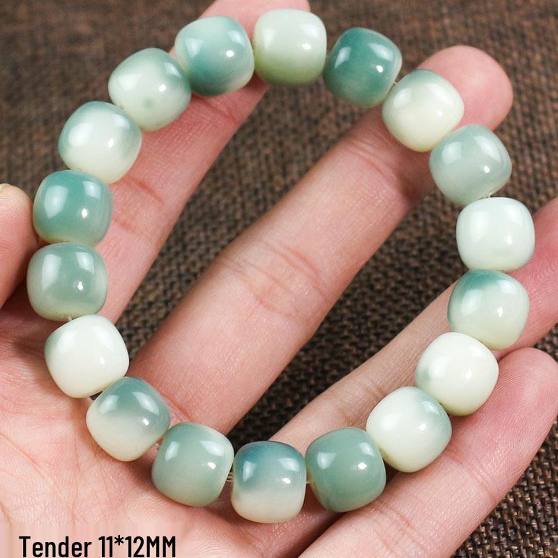 

Браслет из белого нефрита «Плавающий цветок» из корня бодхи - Мягкий, ледяной, унисекс, буддийские бусины для студентов и пар