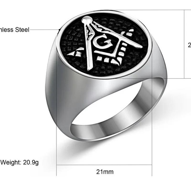 Drop Shipping Hohe Qualität Freimaurer AG Ring 316L Edelstahl Schmuck für Männer Ring Großhandel Modeschmuck US Größe 7 - 13