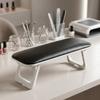 Foldable PU Leather Nail Arm Rest with Bonus Mat for Manicure Salon - Adjustable Height Hand Rest for Nail Techs