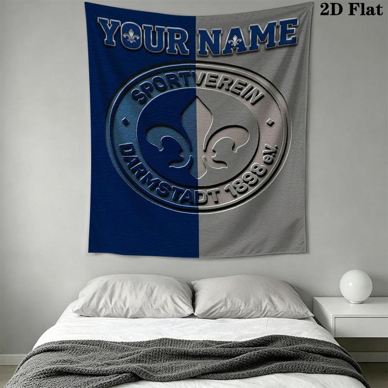 Custom Name SV Darmstadt 98 Wall Tapestry Aesthetic Wall Hanging Printed Fabric Blanket Decorative Tapestries for Bedroom Living Room Home Decor