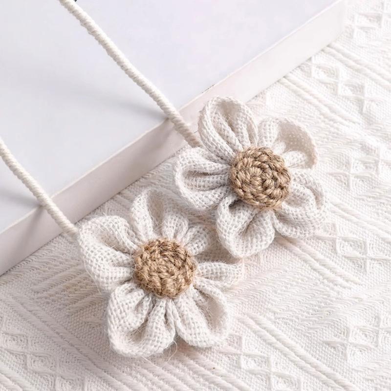 2Pcs Japanese Flower Curtain Tiebacks Bohemian Iron Rope Curtain Drapes Holder Clip Drapery Holdback Farmhouses Decors