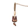Portachiavi con Ciondolo Orso e Gatto in Legno - Carino Ornamento Senza Volto per Borse e Telefoni