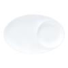 Styles Plate, 20cm Long, White, Simple and Stylish, Oval Divided Plate, Divided Plate, Microwaveable and Dishwasher Safe, 50481-3503