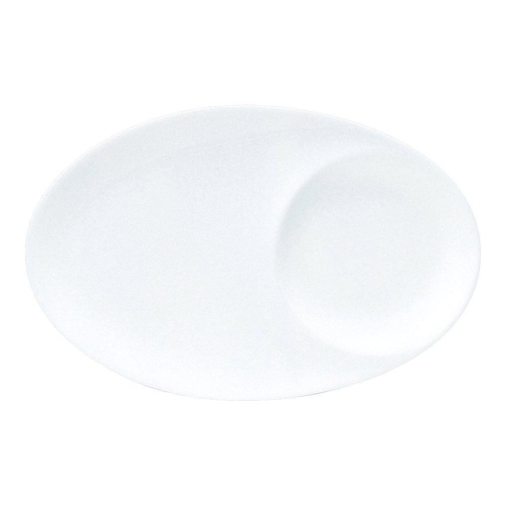 

NARUMI Styles Plate, 20cm Long, White, Simple and Stylish, Oval Divided Plate, Divided Plate, Microwaveable and Dishwasher Safe, 50481-3503