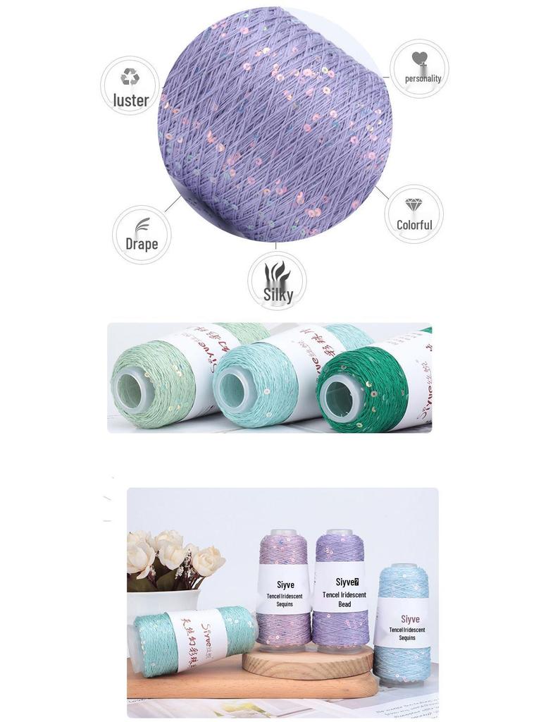 Si Yue Tencel Iridescent Paljettgarn: Handstickat Mode Bländar