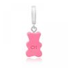         Nostalgia Bear Candy Pink Pave Connector Silver                           