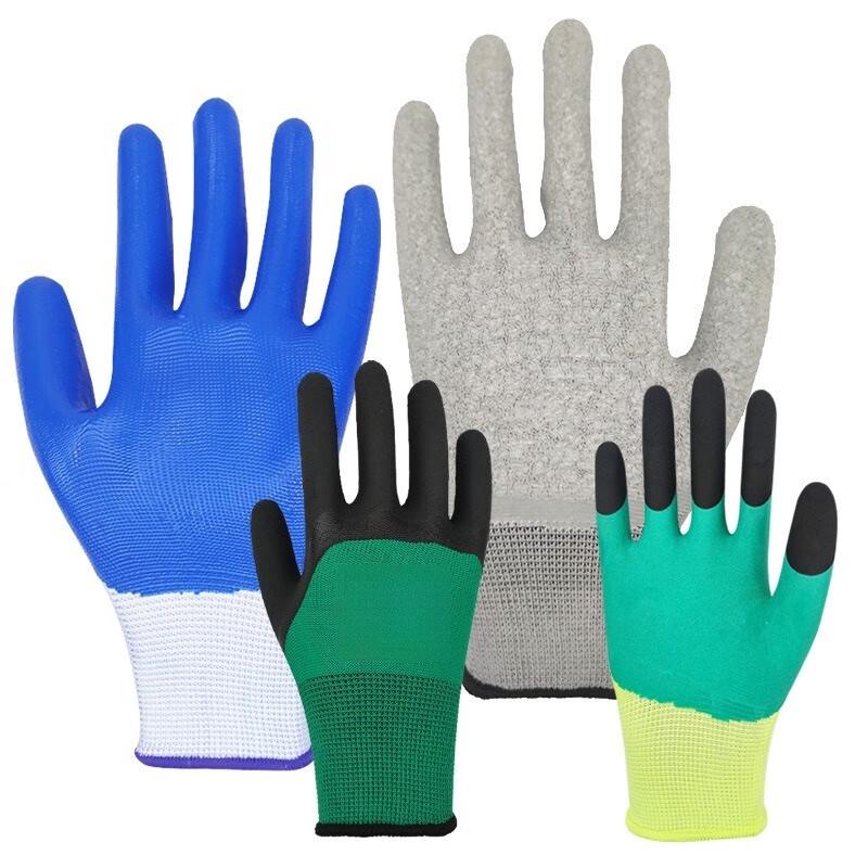Huapusi Wear-Resistant Nitrile Latex Coated Work Gloves