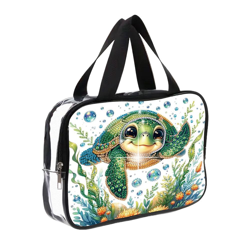 DIY Diamond Art Crystal Rhinestone Cosmetic Bag Zipper Closure 5D Diamond Painting PVC Pouch Large Capacity for Home Decor Gift