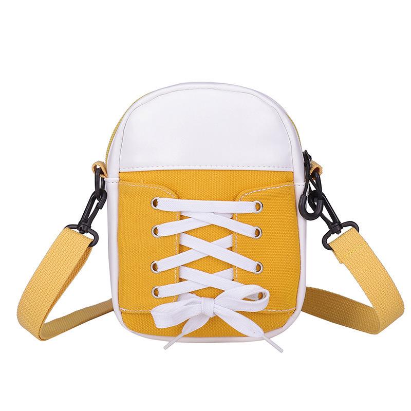 

New Trend Women Patchwork Crossbody Bag Mini Creative Personality Shoes Shape Shoulder Bags Female Canvas Funny Handbag Ladies жёлтый