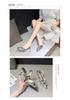 2023 Summer Rhinestone Stiletto Heels: Pointed Toe, Slip-on, Square Buckle, Closed-toe Sandals