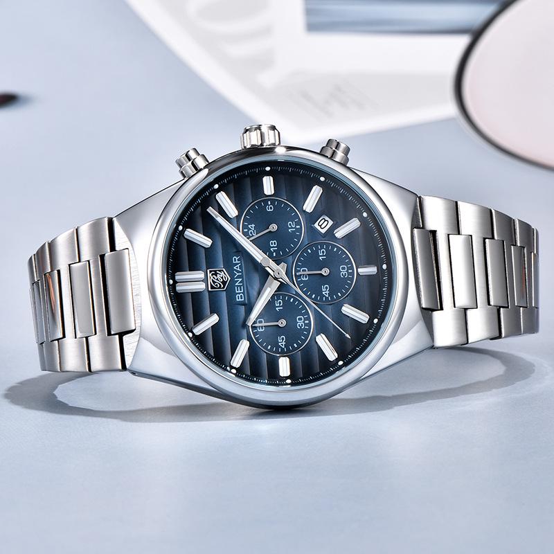 BENYAR Men's Quartz Watch, Fashionable Waterproof Luminous Wristwatch BY-5214M.