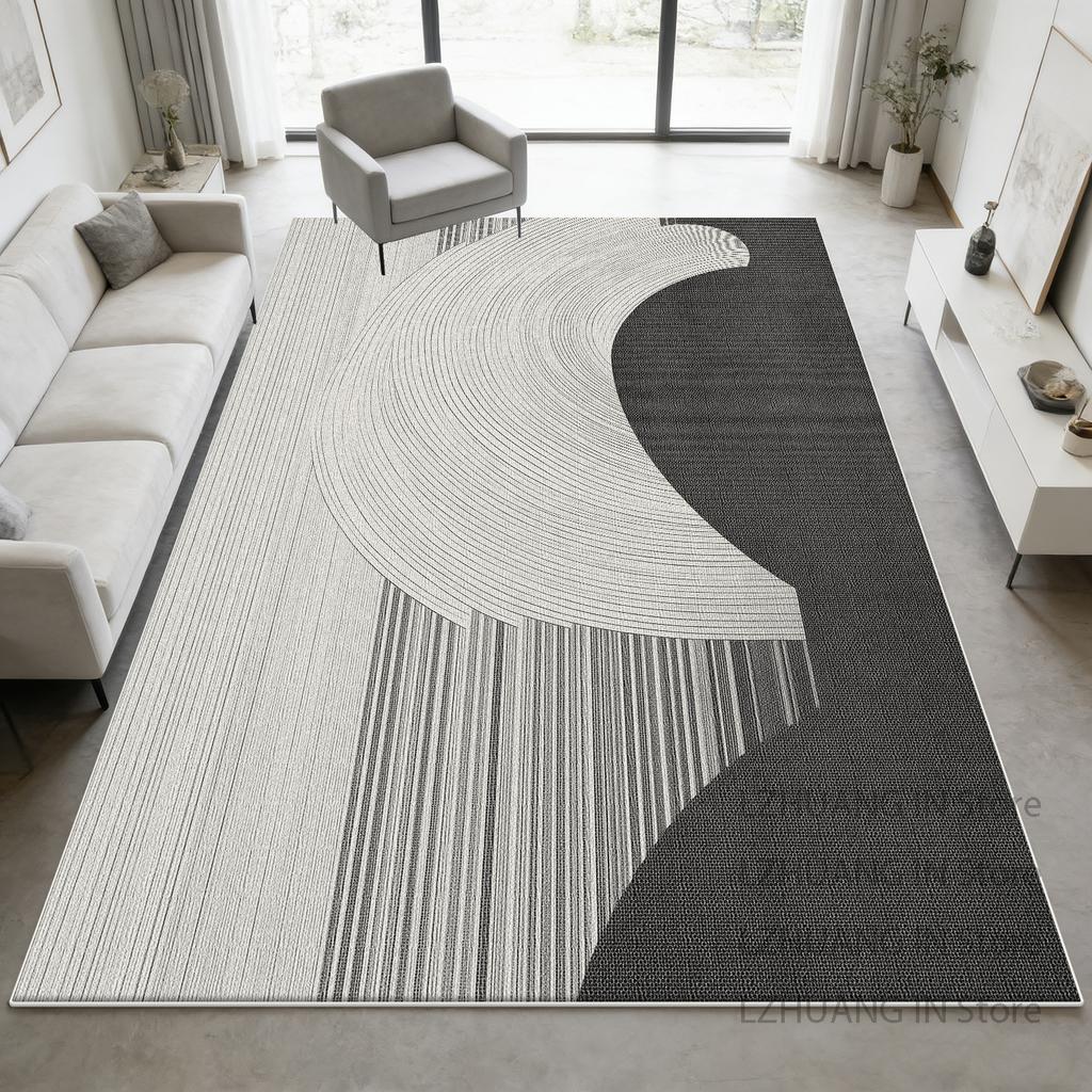 Modern Abstract Line Style Non-slip Fluffy Carpet Easy Clean Short Velvet Living Room Rug Decoration Bedside Foldable Floor Mats