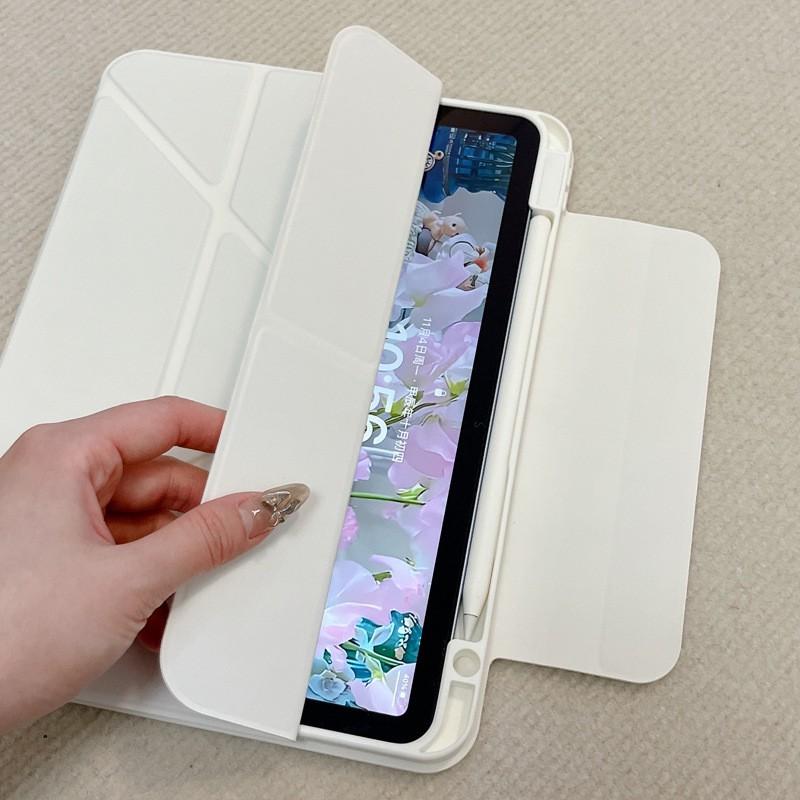 IPad 11. Gen Hülle Mit Magnetischem 360 Grad Drehbaren Ständer Vollständige Abdeckung Stoßfeste Hülle Air 8 Mini 7 Elfenbeinweiß