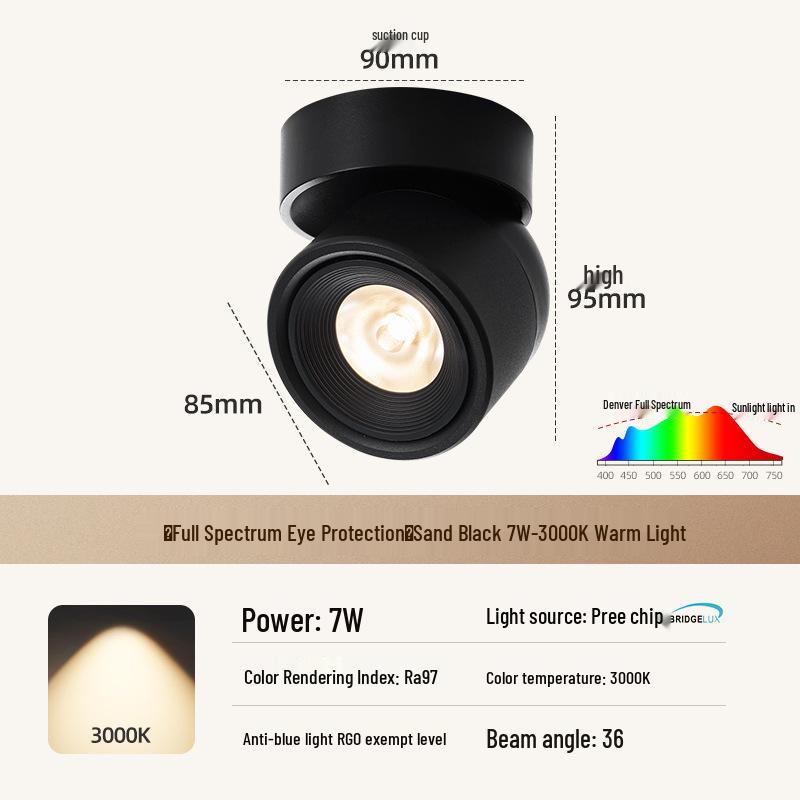 Adjustable Rotatable Surface-Mounted Downlight for Living Room, Aisle, Entrance, Bedroom - No Main Light Required