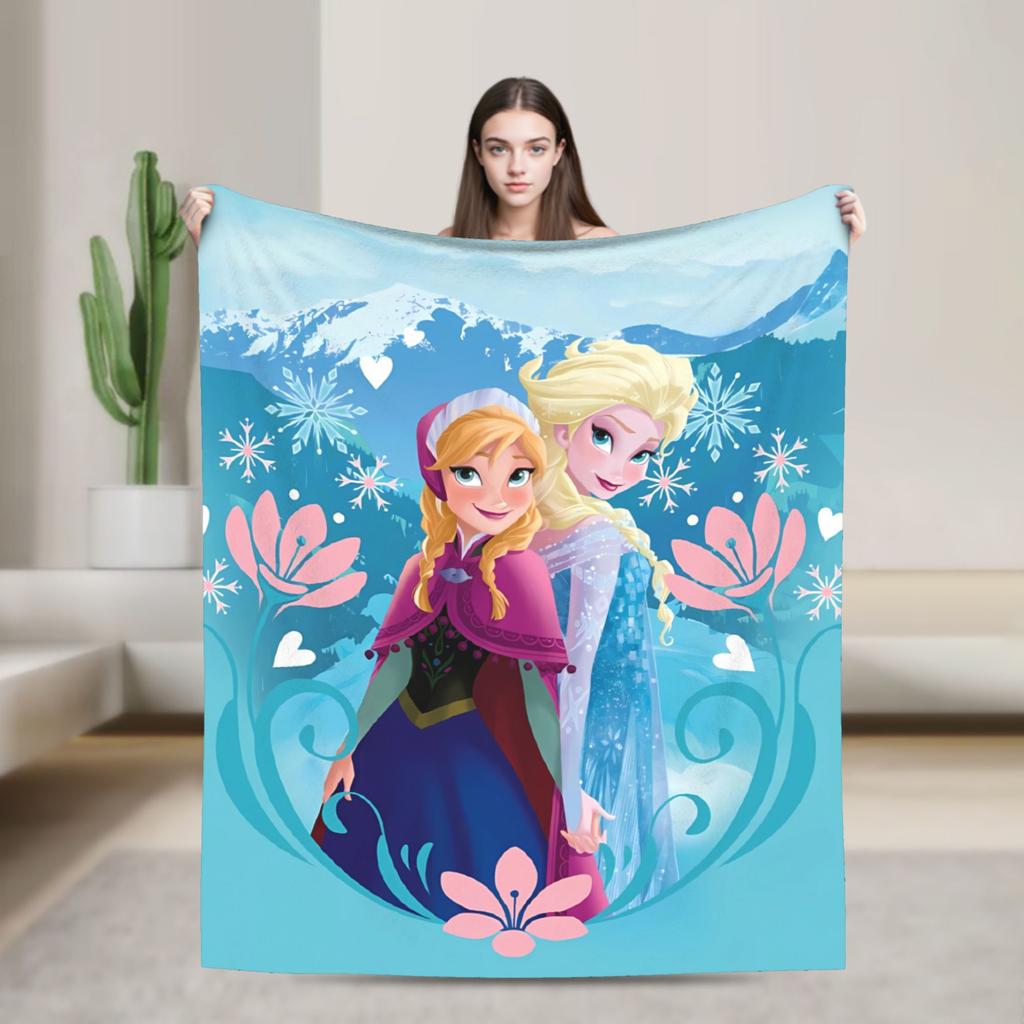 Frozen 2 Elsa Anna Cartoon Blanket Quality Soft Warm  Throw Blanket Winter Kids Couch Chair Print Bedspread