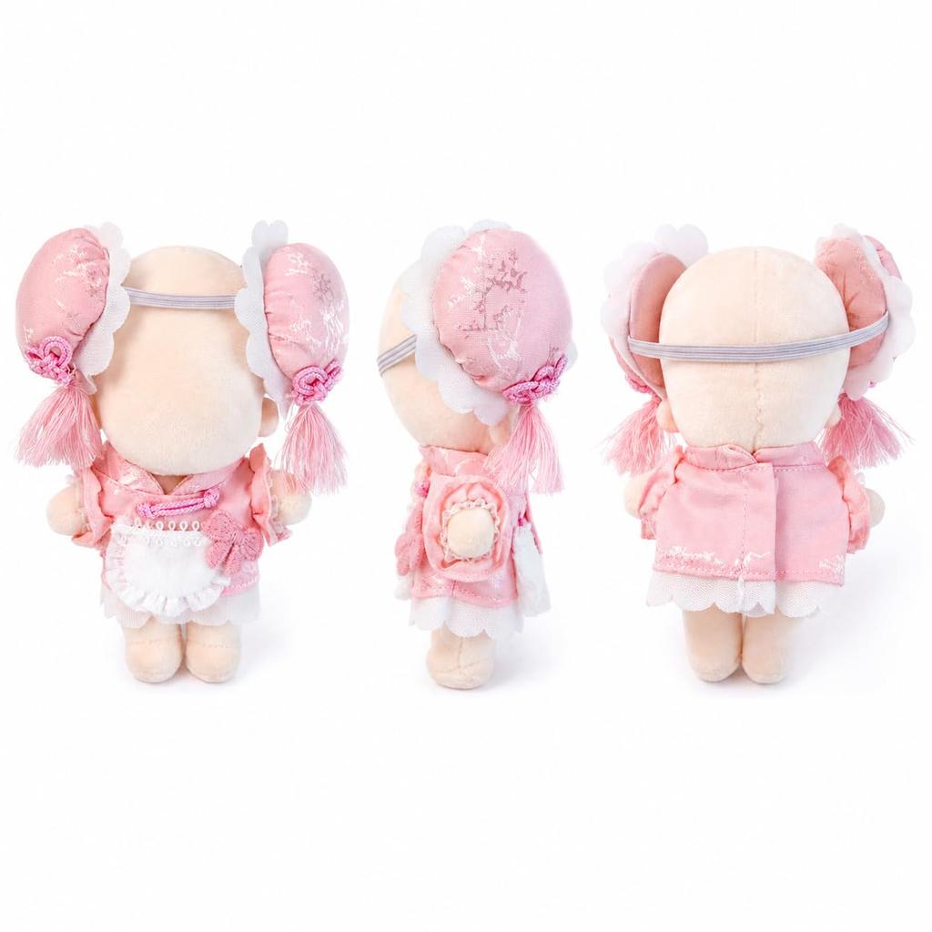 Plush Toy Clothes Chinese Style Bun Hairstyle Frill Dress Set for 10cm Plush Toys Pink Perfect for Fan Activities G.triger - & - - - TGMC-1321 [Item]