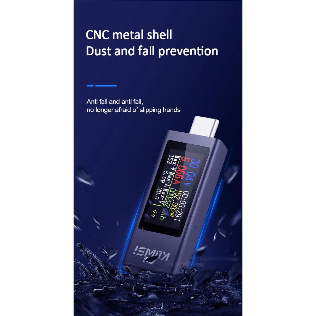 Type-C Tester DC Digital Voltmeter Amperimetro Current Voltage Meter Amp Volt Ammeter Detector Power Bank Charger Indicator