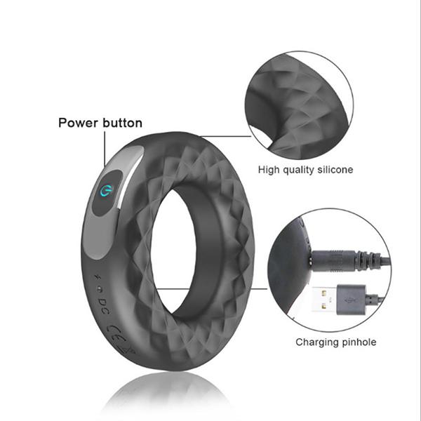 Vibrerende Penis Cock Ring for menn Kraftig 10 hastigheter stimulator par sexleketøy USB oppladbar
