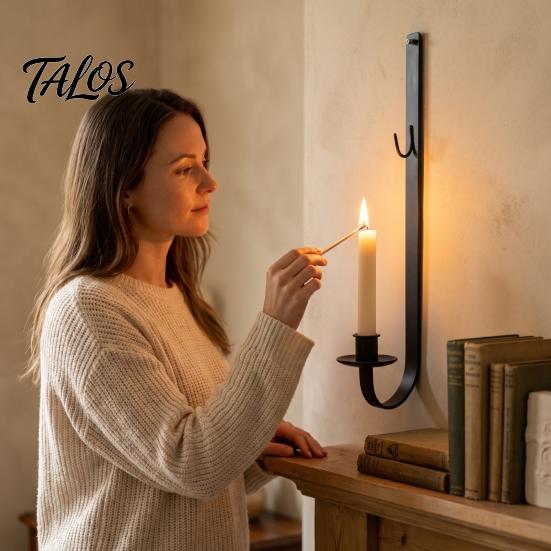 Minimalist Candle Wall Mount Metal Holder, Decorative Sconce for Living Rustic Home Atmosphere Decor Room Bedroom Decor, Modern Hanging Candlestick