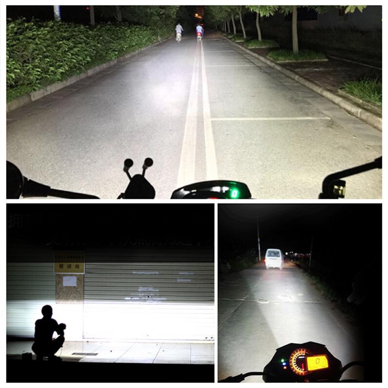 Motorcycle Headlight LED 12V 80V Driving Lights High Brightness 8/12/16/30 LED Waterproof Auxiliary Headlight External Spotlight