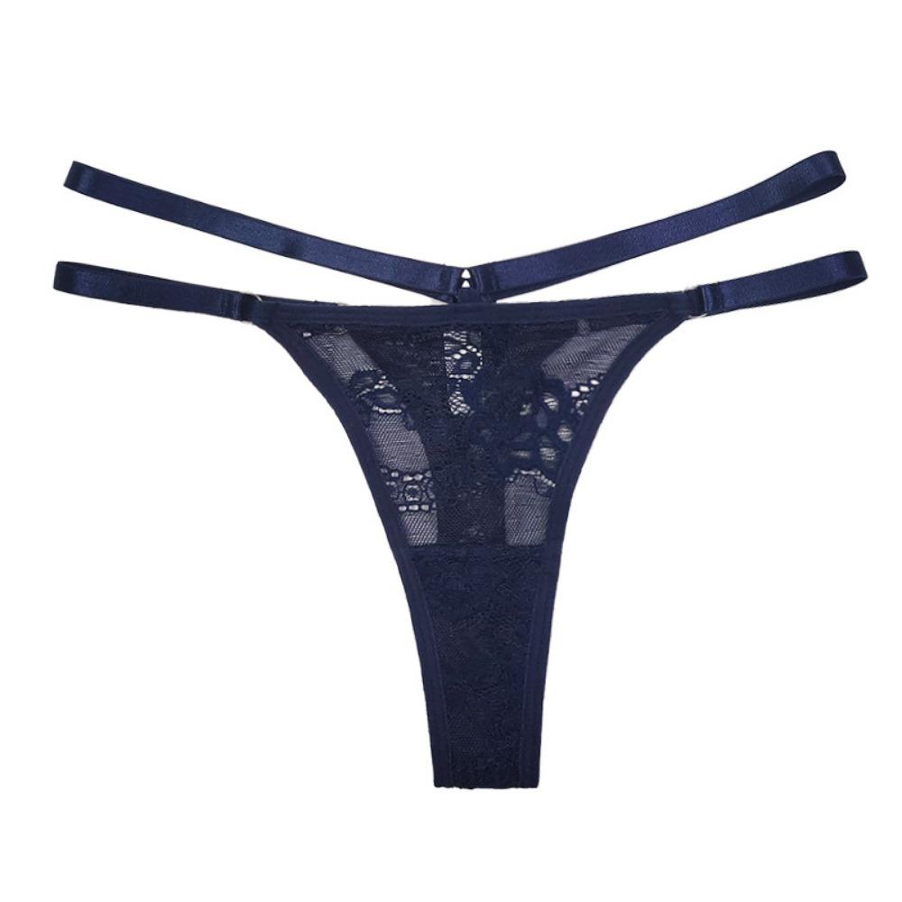 Amazon Popular Sexy Lace European and American Thong Women's Thin Belt Hollow Knitted Cross-border Foreign Trade Underwear