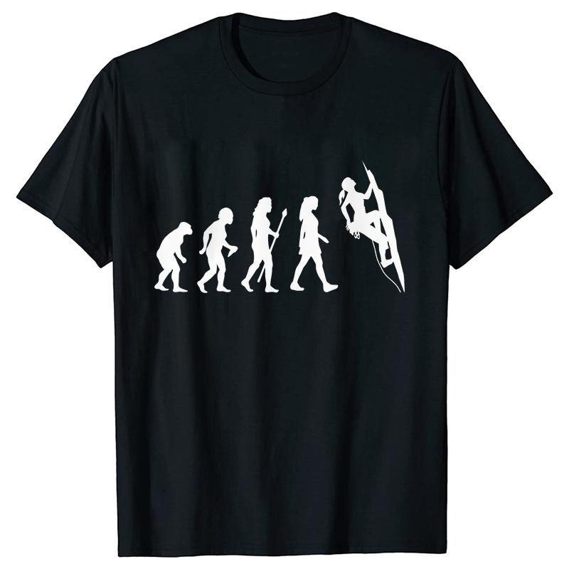Evolution of Climbing T-shirts for Women Clothes Funny Tops T Shirt Female T-Shirt Gifts for Rock Climbers Short Sleeve Tees