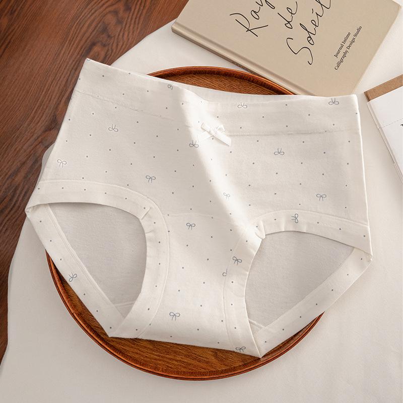 Girls Spring and Summer Floral Pure Cotton 10A Antibacterial Extension Crotch Waist Triangle Briefs M