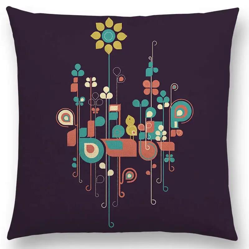 Najnowsze Wspaniałe Kolorowe Ptaki Sztuka Abstrakcyjna Paw Wrona Sowa Orzeł Koliber Poszewka na Poduszkę Sofa Poduszka Dekoracyjna