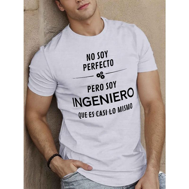 European sizes Fun Spanish Men s Short Sleeve T-shirt Summer T-shirt Top Comfortable Casual tee Tops for Men Stylish Cool Shirt for Men S белый