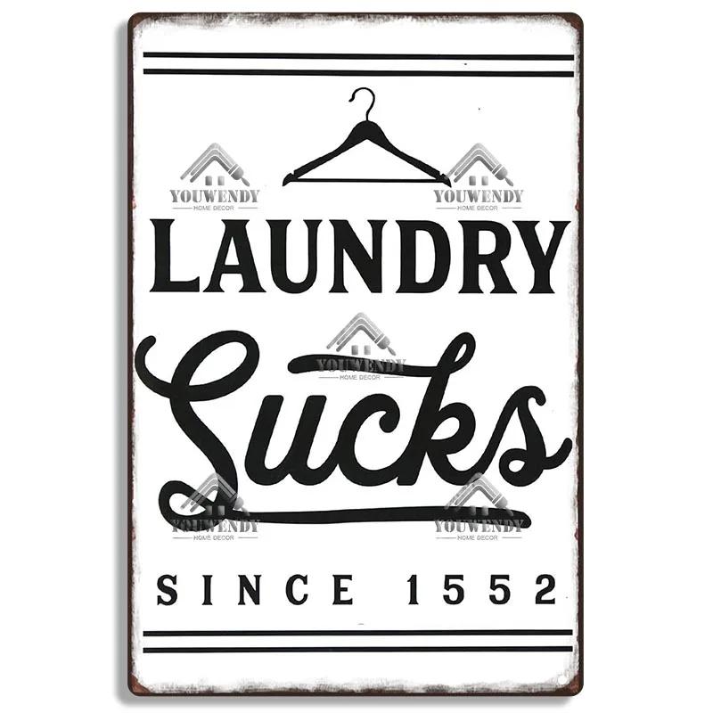Laundry Sign Vintage Tin Sign, Metal Plaque, Retro Metal Sign, Wall Decor for Laundry Room