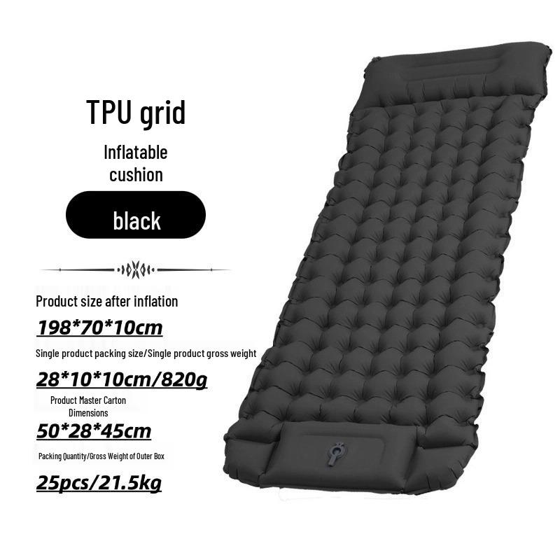 Lightweight TPU Inflatable Camping Mattress with Foot Pump - Portable Outdoor Pad for Hiking and Camping